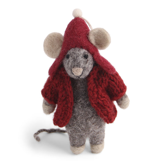 EN GRY & SIF Graue Maus mit roter Jacke