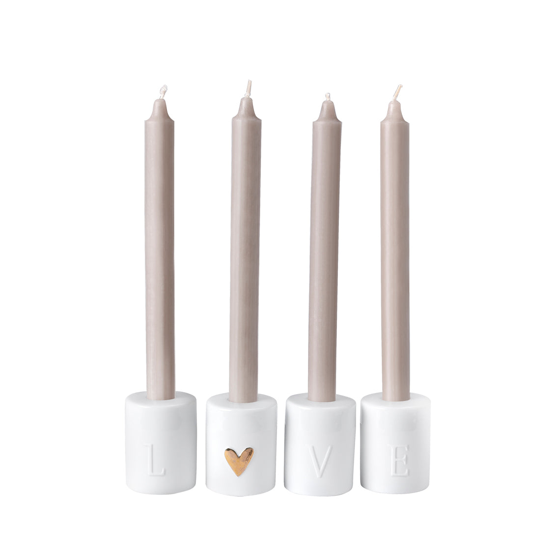 RAEDER DESIGN Love Kerzenständer 4-er Set Gold