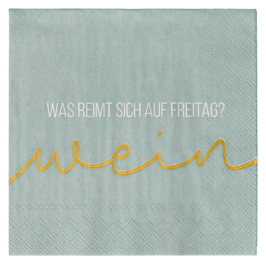 RAEDER DESIGN Cocktailservietten Was reimt sich auf Freitag
