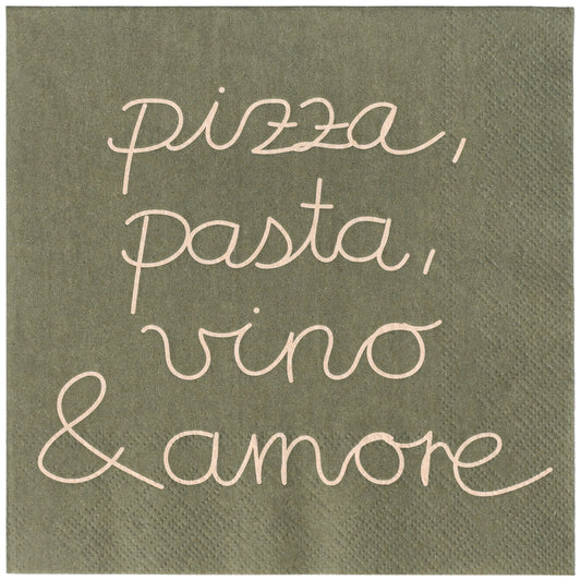 RAEDER DESIGN Lunchservietten Pizza, Pasta, Vino & Amore