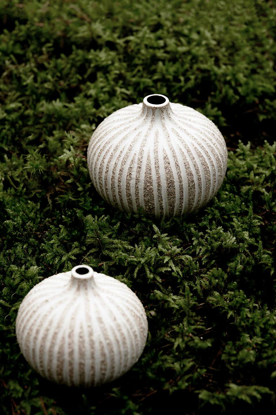 LINDFORM Vase Bari Stripe Brown in 2 Größen