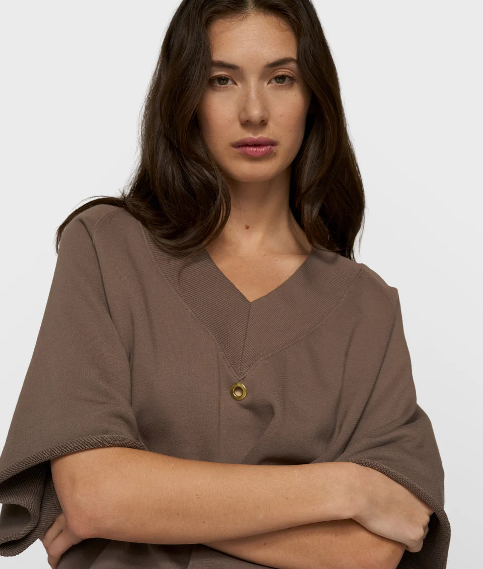 10DAYS AMSTERDAM Shortsleeve Sweater V-Neck Moonrock