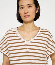 Lade das Bild in den Galerie-Viewer, 10 DAYS AMSTERDAM Tee Stripes White/ Cedar Brown
