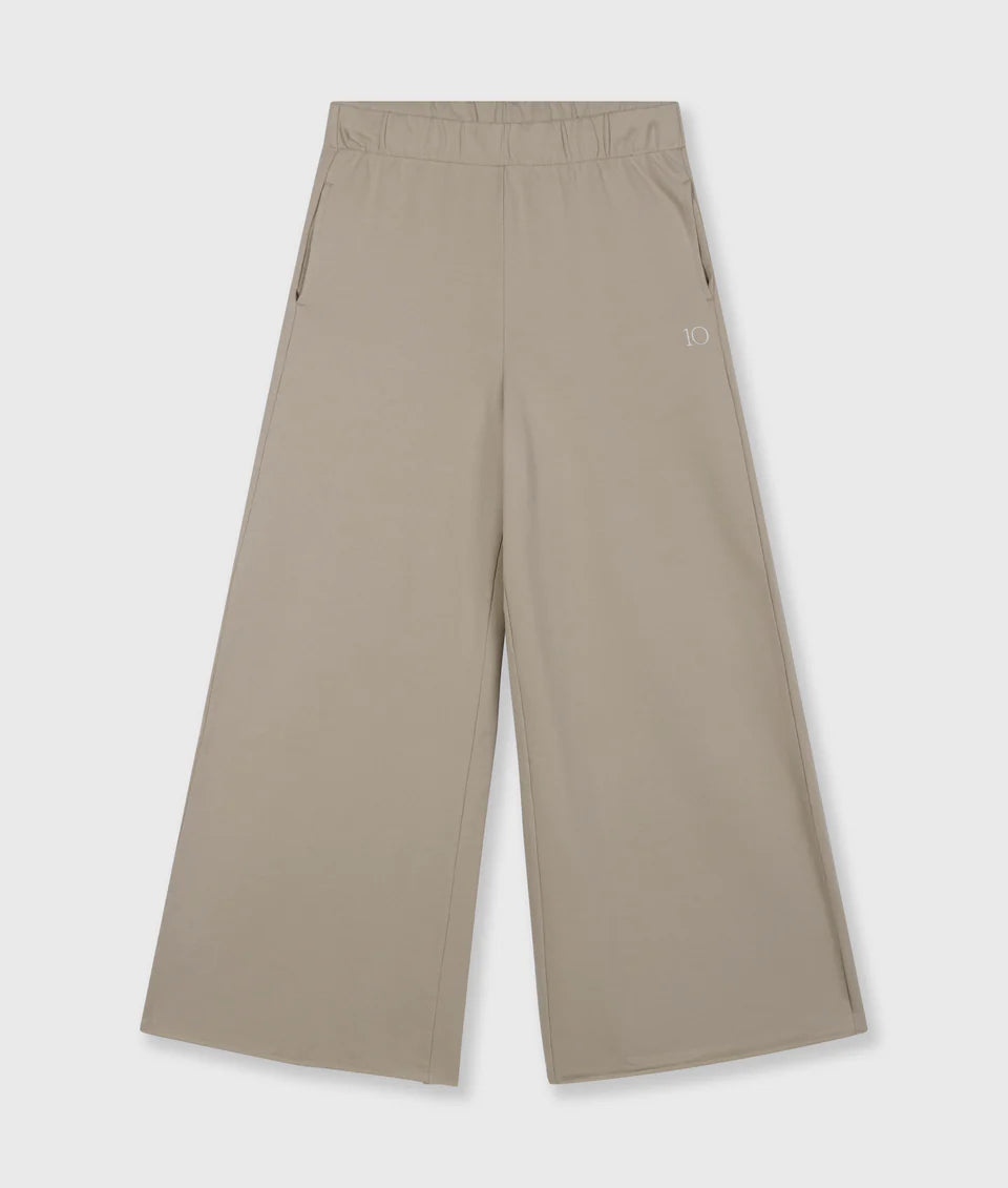 10DAYS AMSTERDAM Cotton Linen Pants Slit - Fog