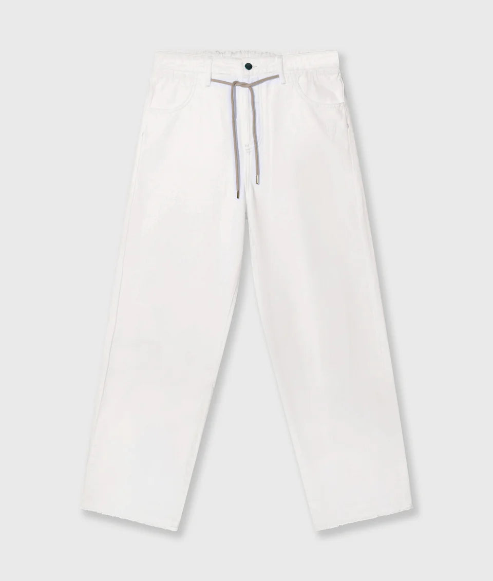 10DAYS AMSTERDAM Straight Leg Pants Twill Optic White