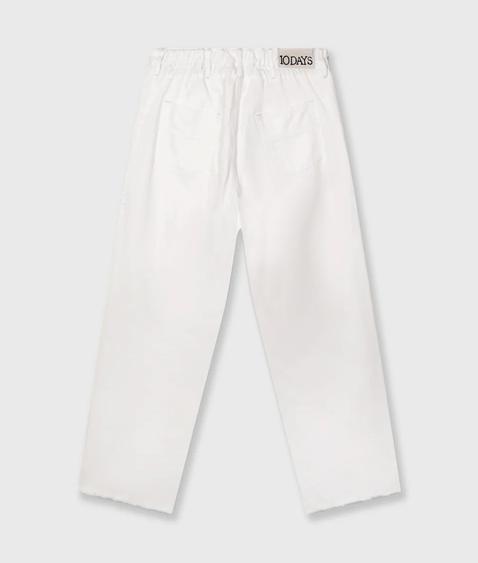 10DAYS AMSTERDAM Straight Leg Pants Twill Optic White