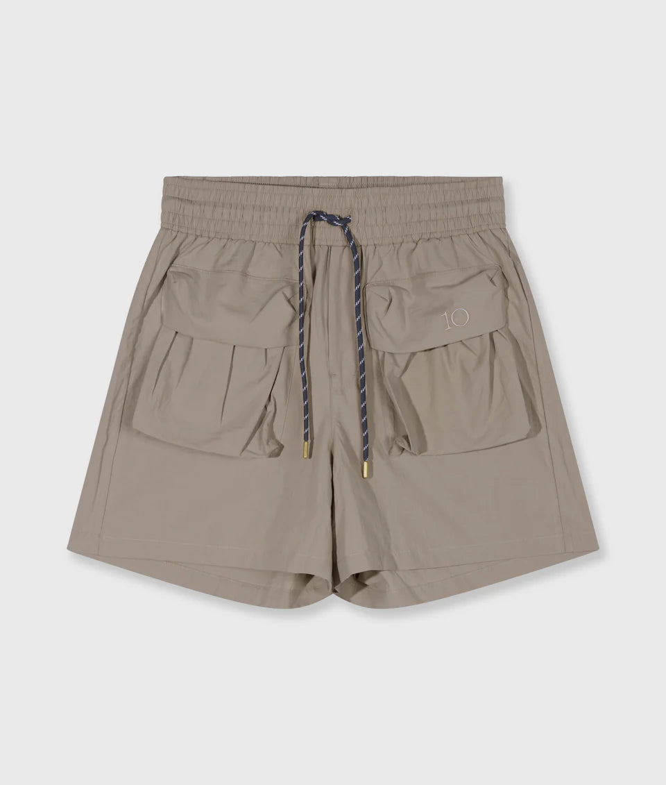 10DAYS AMSTERDAM Crinkle Utility Shorts - Fog