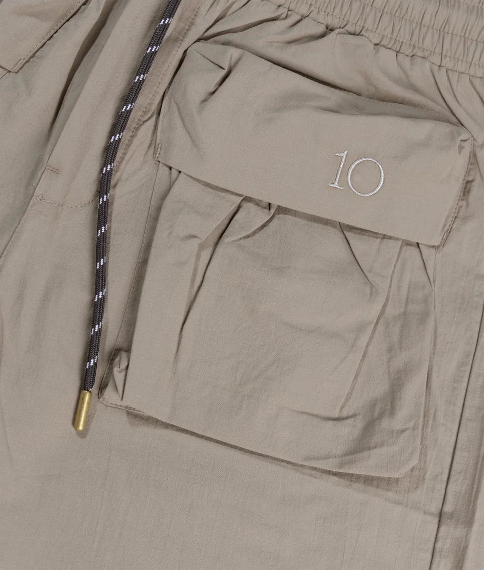 10DAYS AMSTERDAM Crinkle Utility Shorts - Fog