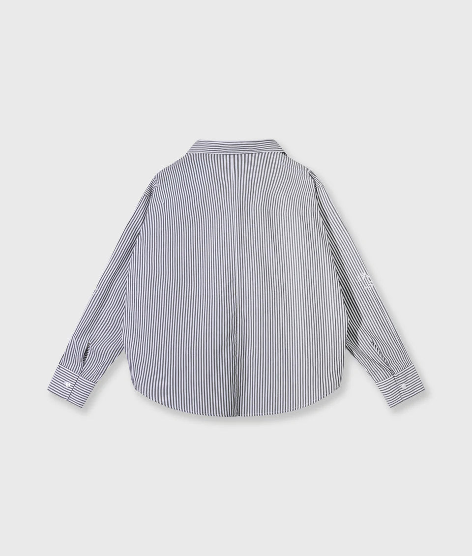 10DAYS AMSTERDAM Shirt Stripes White/ Charcoal