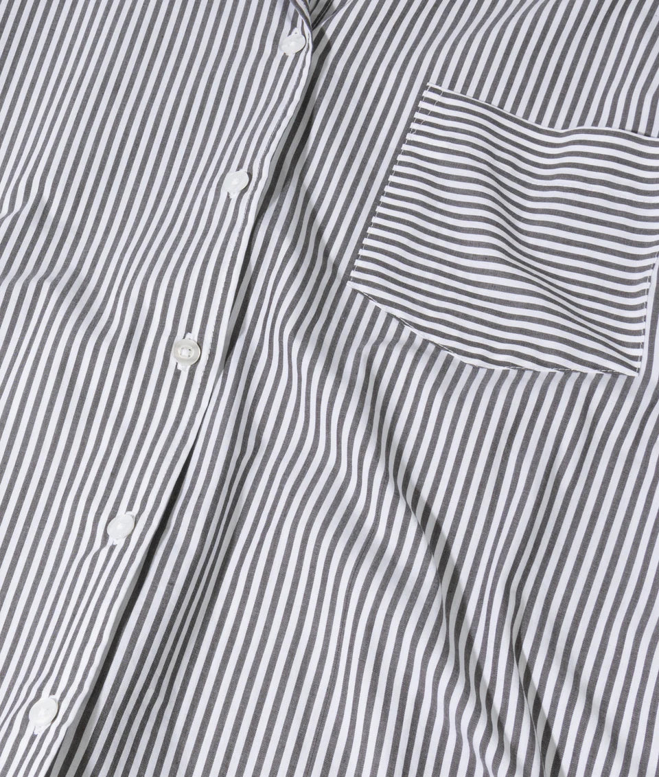 10DAYS AMSTERDAM Shirt Stripes White/ Charcoal