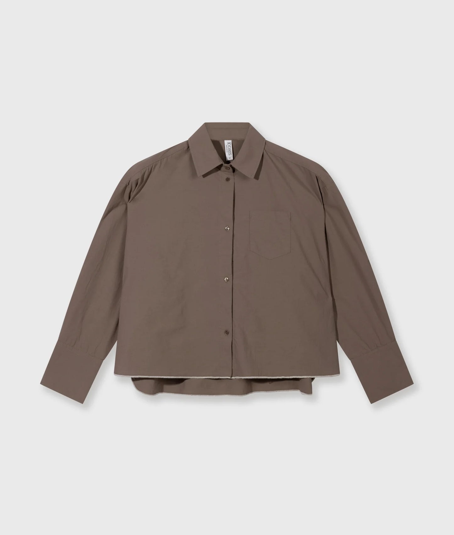 10 DAYS AMSTERDAM Cropped Shirt Poplin  Moonrock