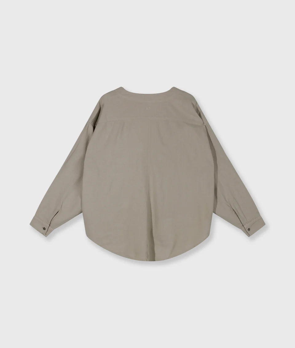 10DAYS AMSTERDAM Cotton Linen Blouse - Fog