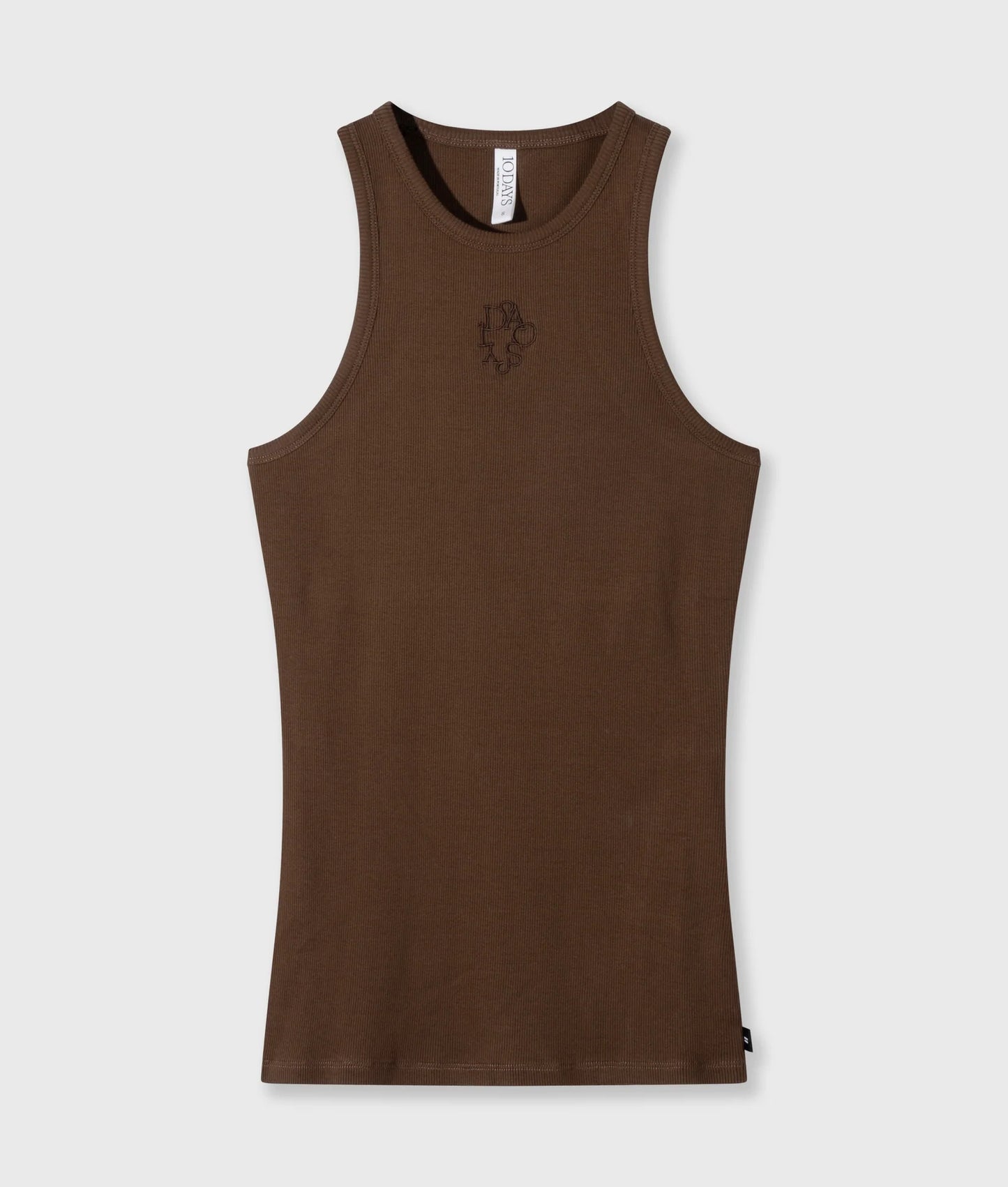 10DAYS AMSTERDAM Tank Top Rib - Dark Truffle