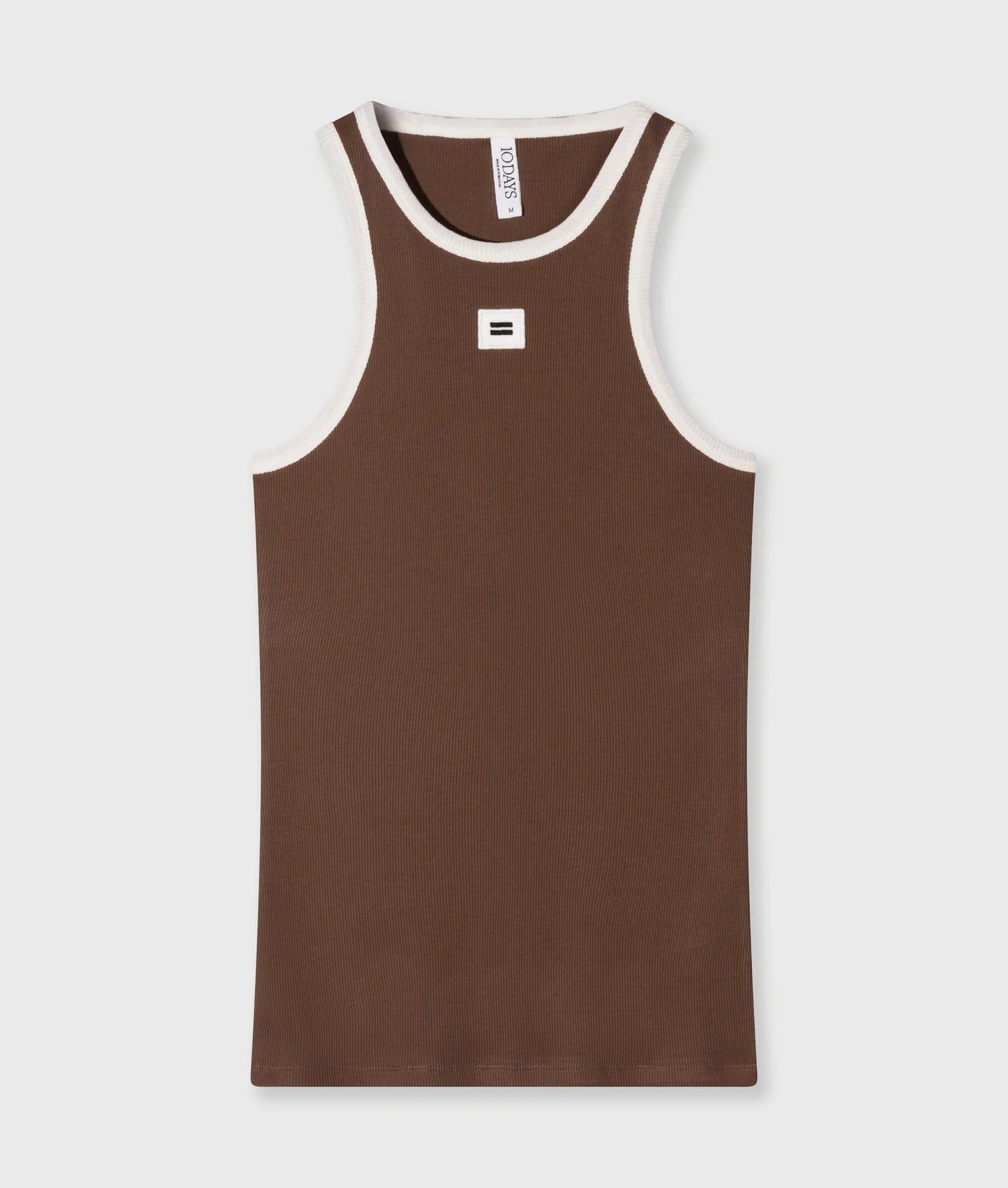 10DAYS AMSTERDAM Tank Top Rib Kontrast Truffle