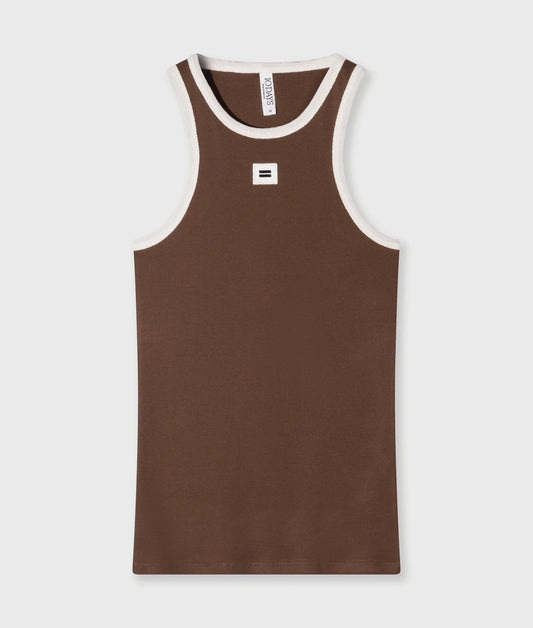 10DAYS AMSTERDAM Tank Top Rib Kontrast Truffle