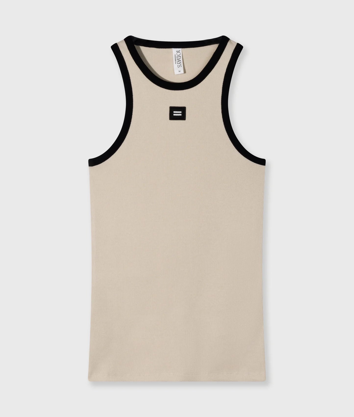 10DAYS AMSTERDAM Tank Top Rib Kontrast Light Earth
