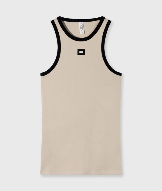 10DAYS AMSTERDAM Tank Top Rib Kontrast Light Earth