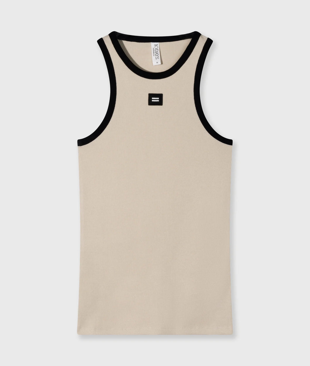 10DAYS AMSTERDAM Tank Top Rib Kontrast Light Earth