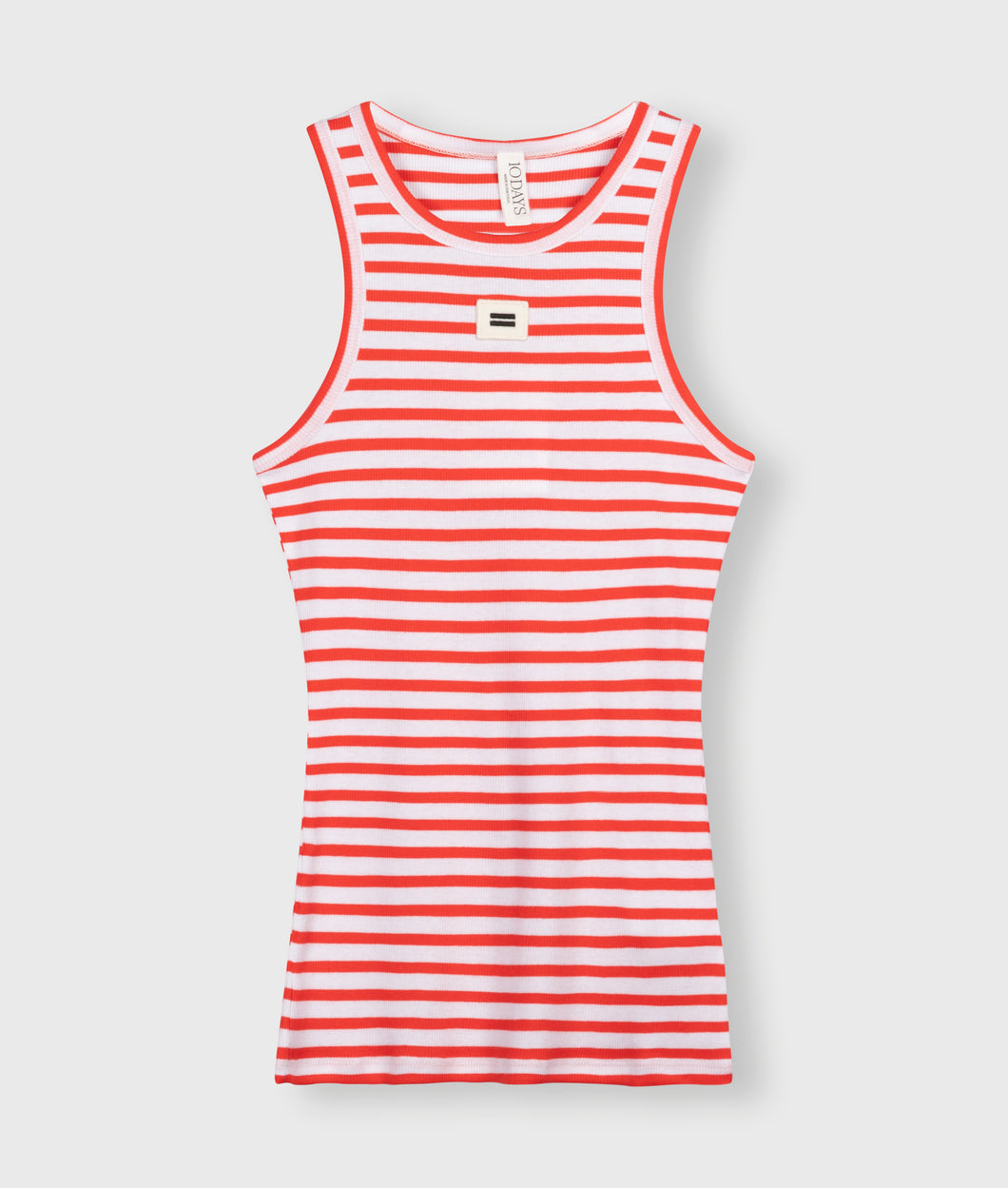 10 DAYS AMSTERDAM Tank Rib Top Stripes White/ Poppy Red