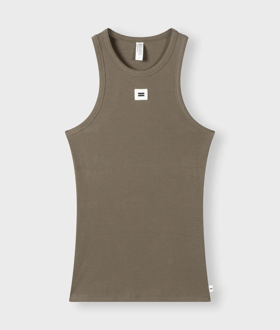 10DAYS AMSTERDAM Tank Rib Top Dark Moss
