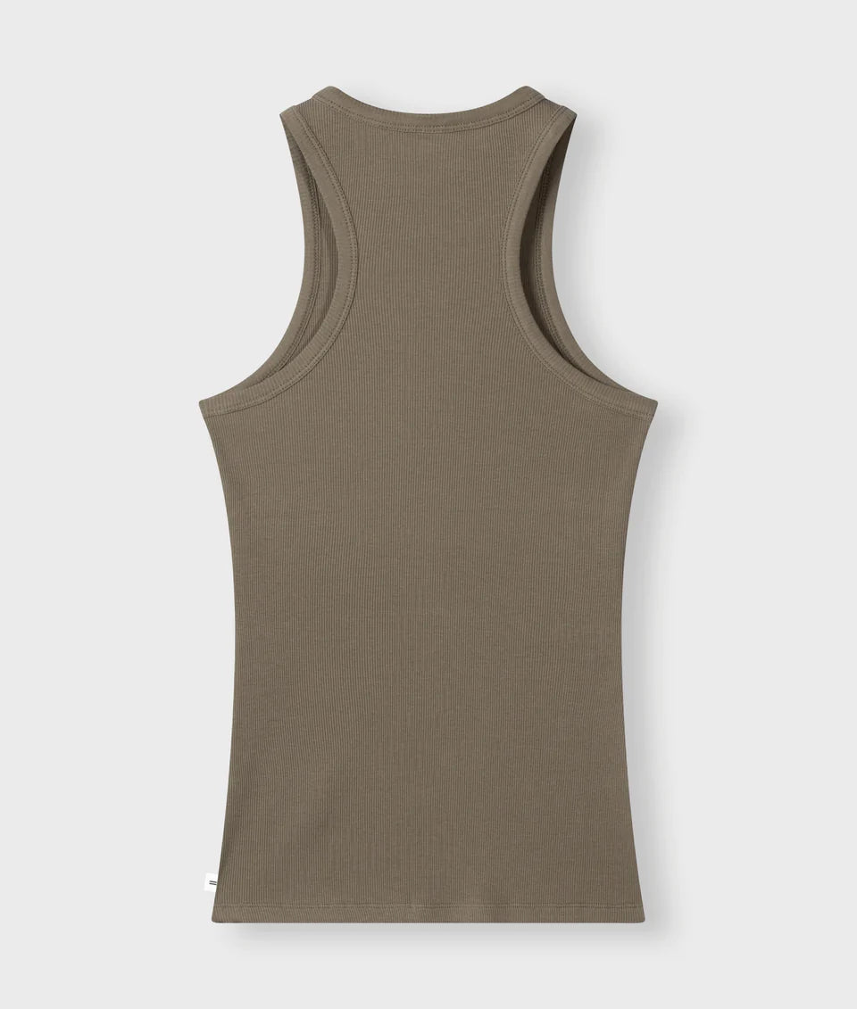 10DAYS AMSTERDAM Tank Rib Top Dark Moss