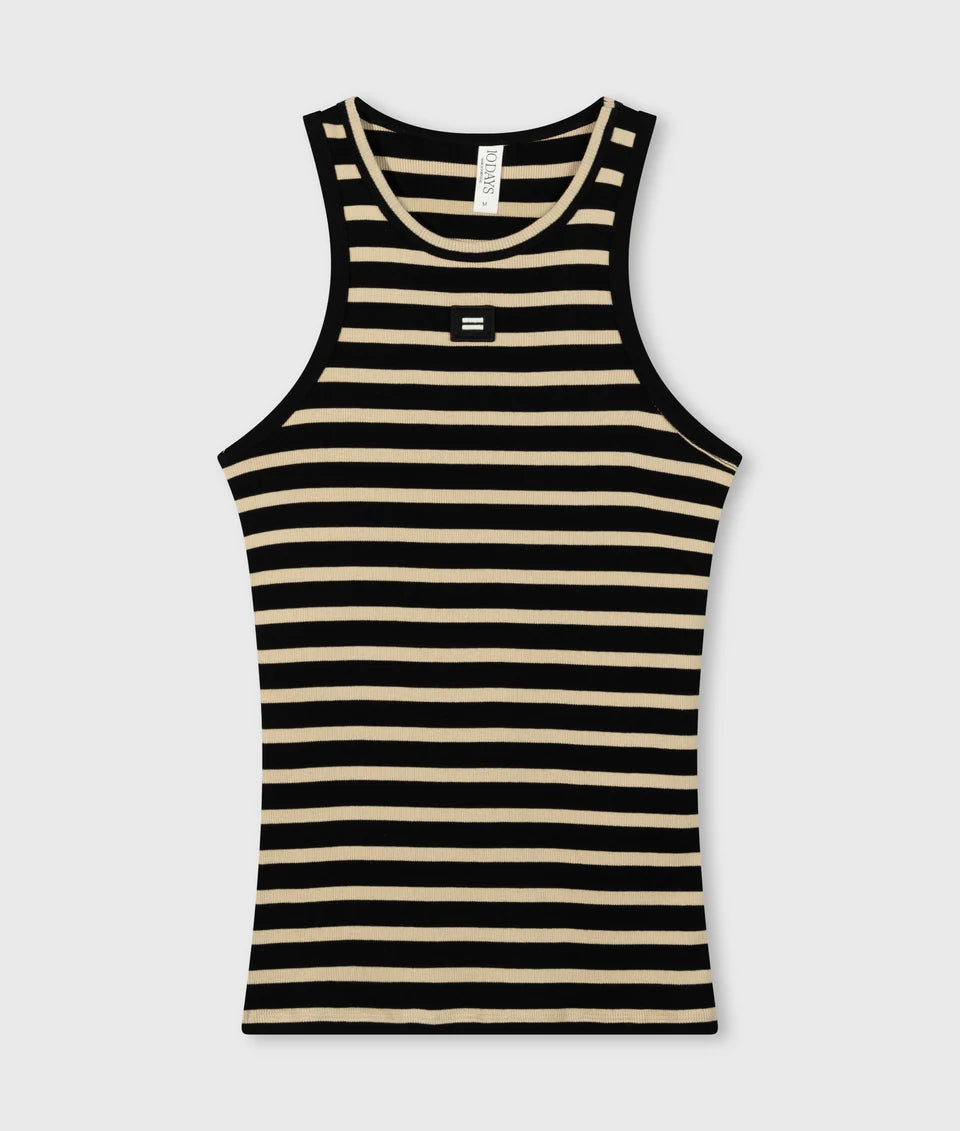 10 DAYS AMSTERDAM Tank Rib Top Stripes black/light Latte