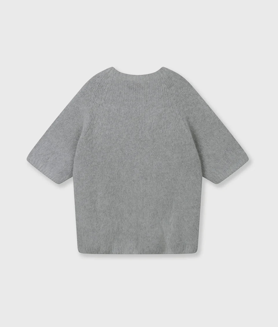 10DAYS AMSTERDAM Short Sleeve Knit Sweater Light Graphite
