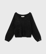 Lade das Bild in den Galerie-Viewer, 10 DAYS AMSTERDAM Cropped V-Neck Sweater Knit Black
