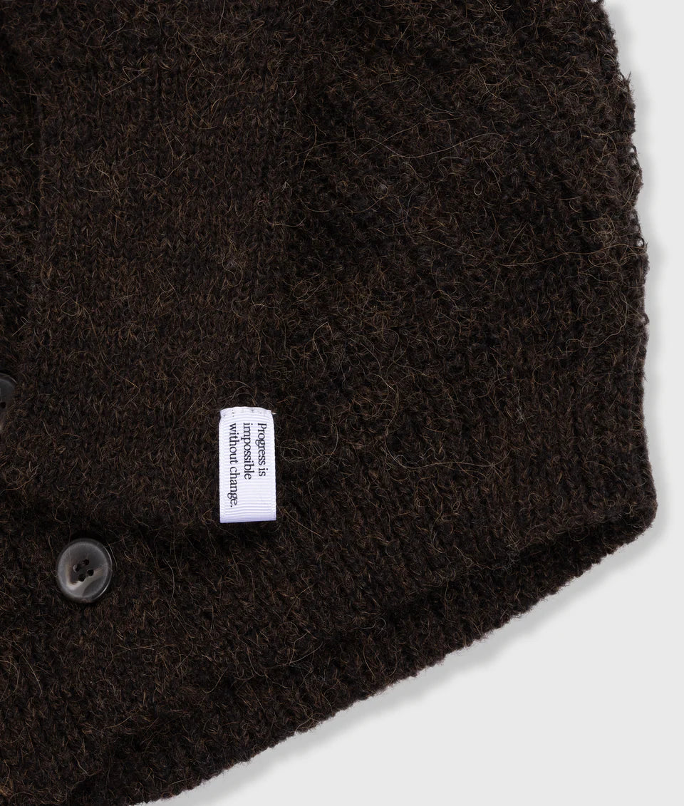 10DAYS AMSTERDAM Cropped Knit Cardigan Chocolate
