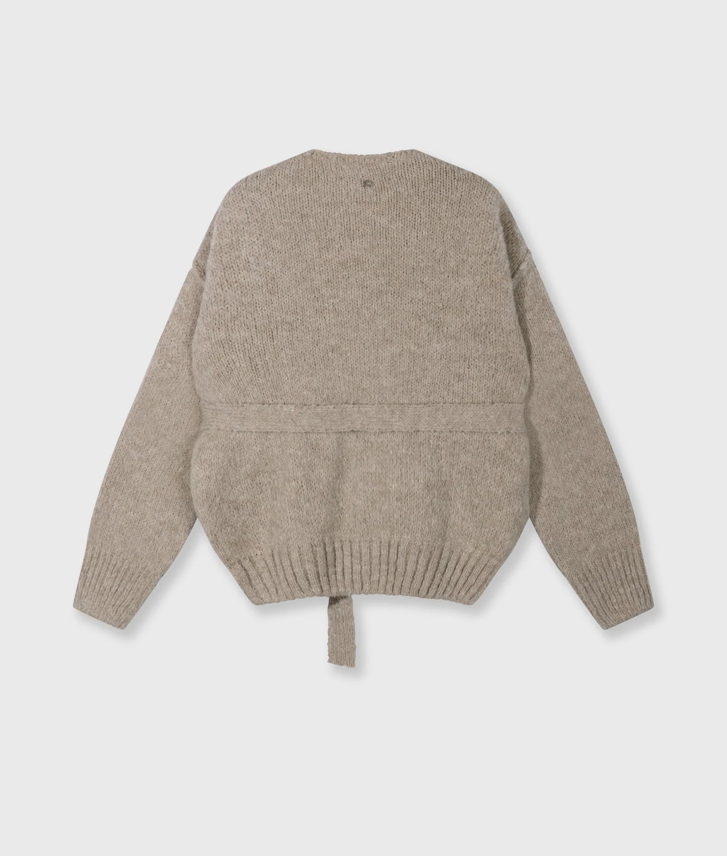 10DAYS AMSTERDAM Short Belted Knit Cardigan - Fog