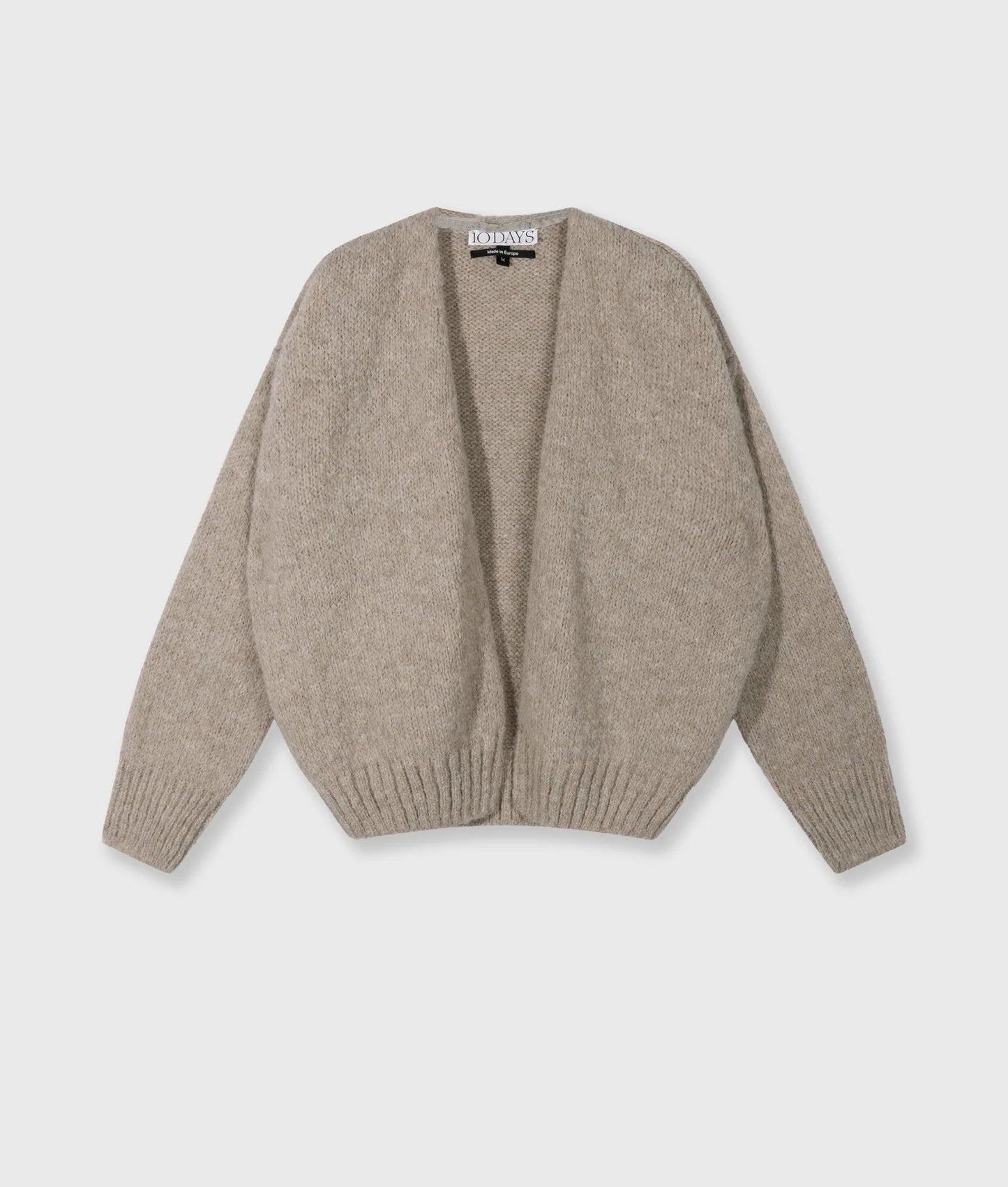 10DAYS AMSTERDAM Short Belted Knit Cardigan - Fog