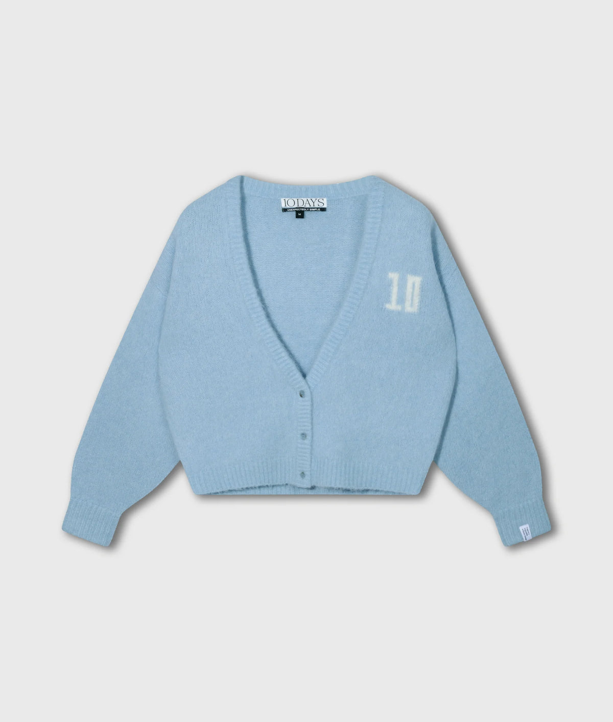 10DAYS AMSTERDAM Hairy Knit Cardigan Angel Blue