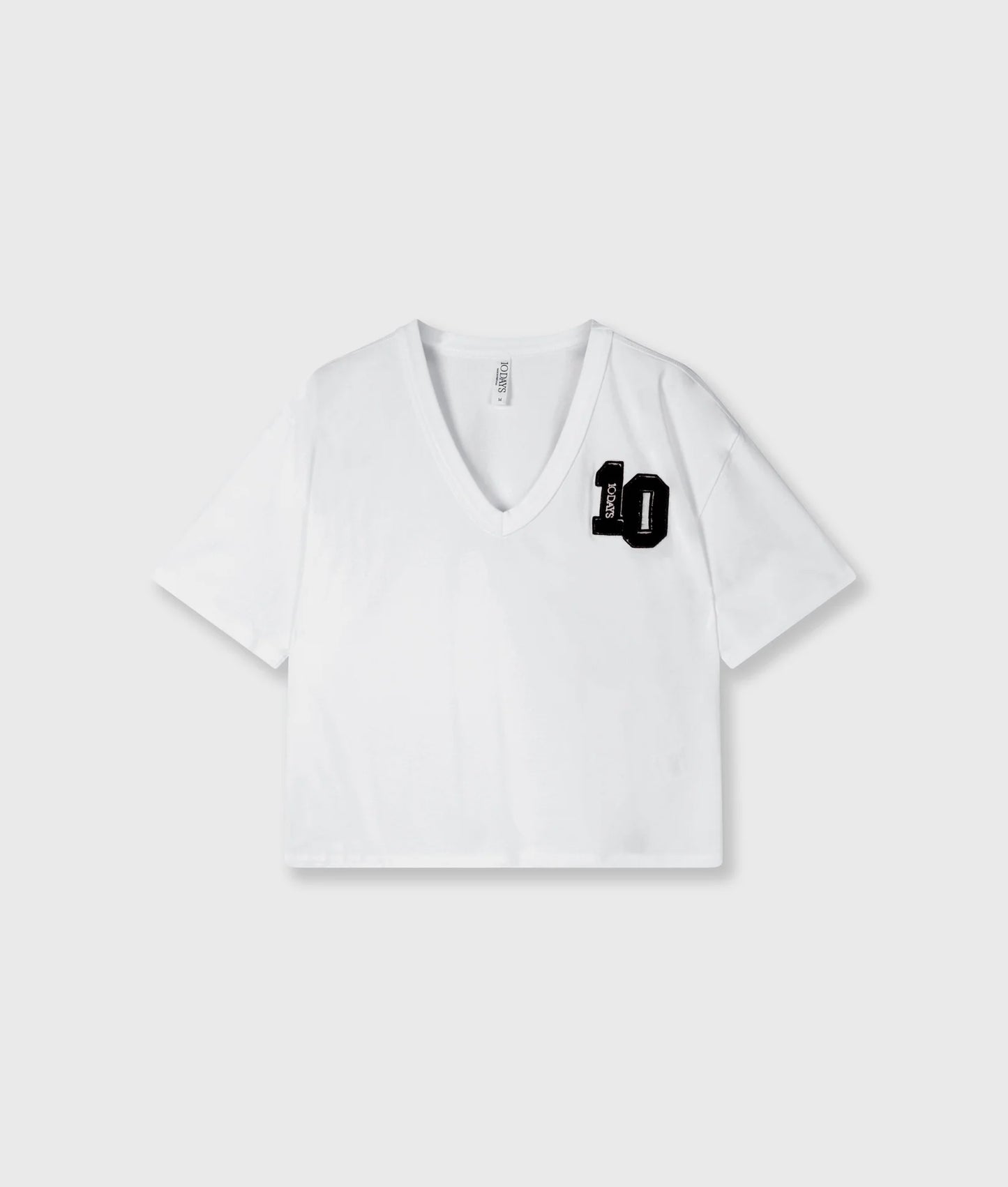 10DAYS AMSTERDAM Thick Cotton V-Neck Tee White