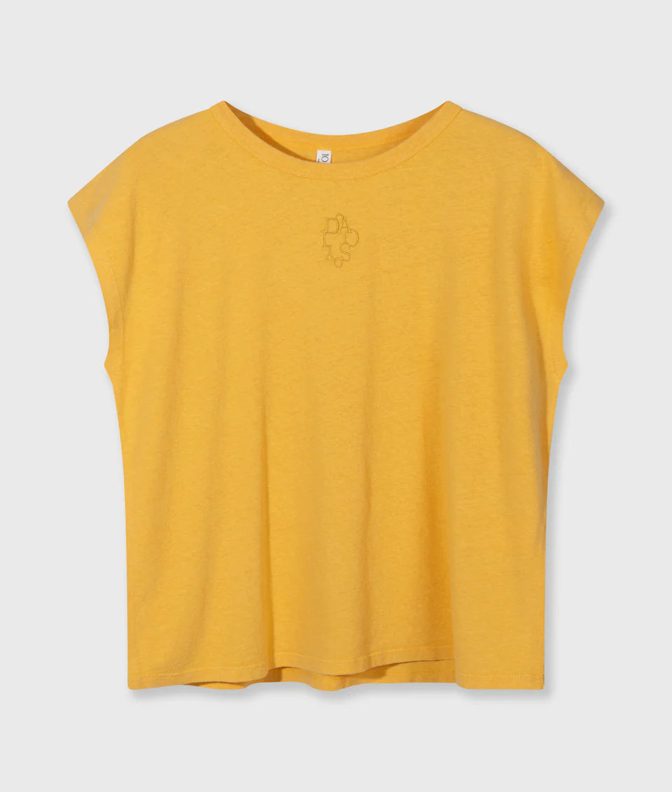 10 DAYS AMSTERDAM Cotton Linen Tee Mango