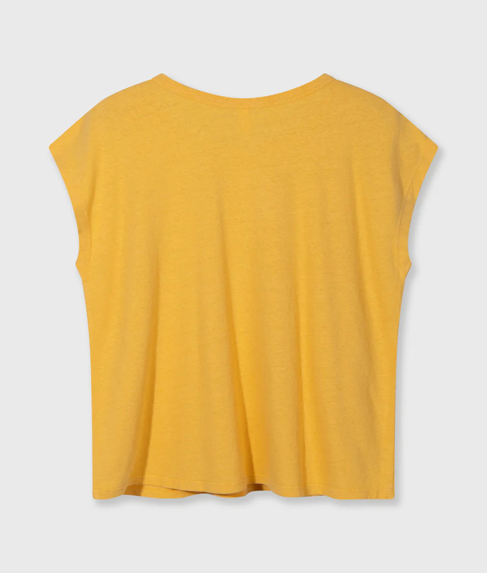 10 DAYS AMSTERDAM Cotton Linen Tee Mango