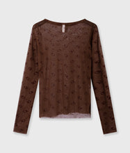 Lade das Bild in den Galerie-Viewer, 10DAYS AMSTERDAM Mesh Long Sleeve Monogram - Dark Truffle
