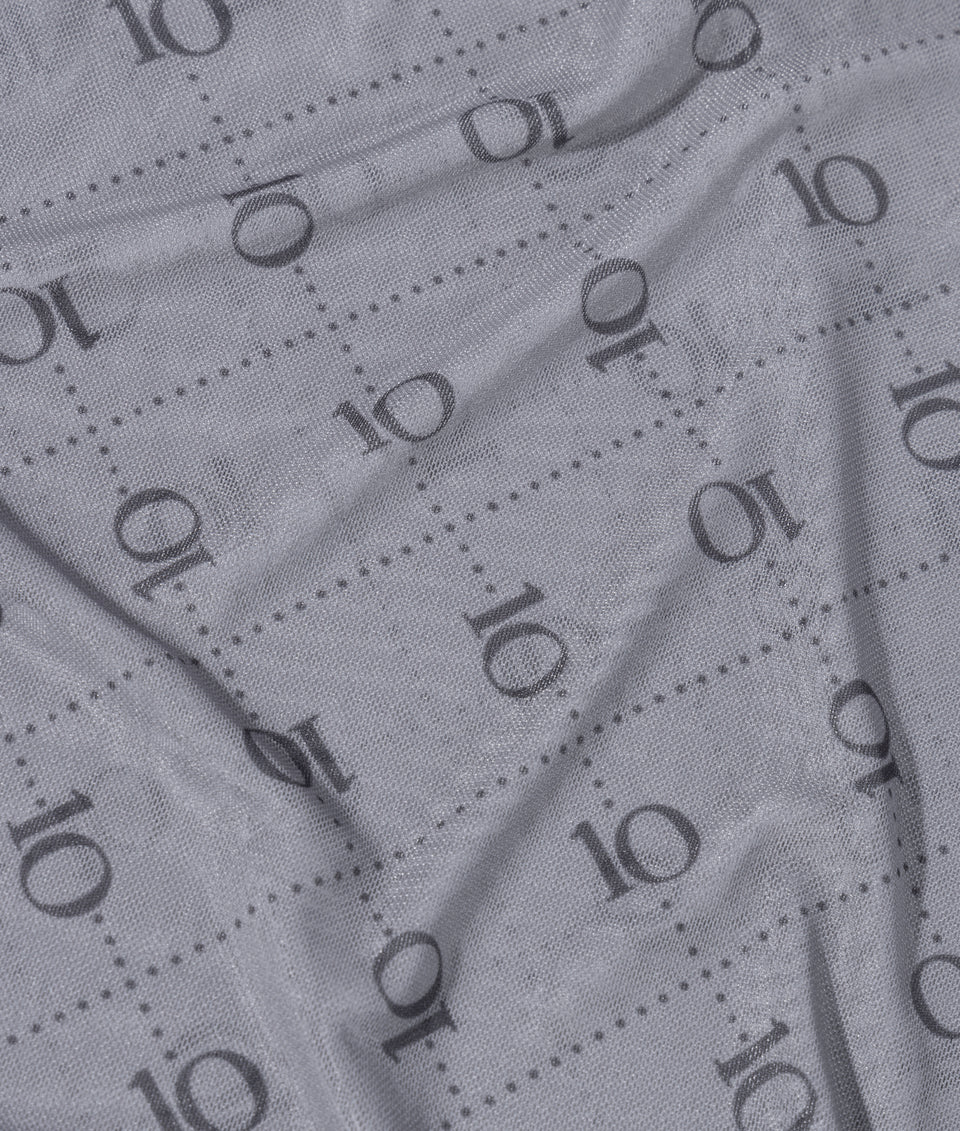10DAYS AMSTERDAM Mesh Long Sleeve Monogram - Light Graphite