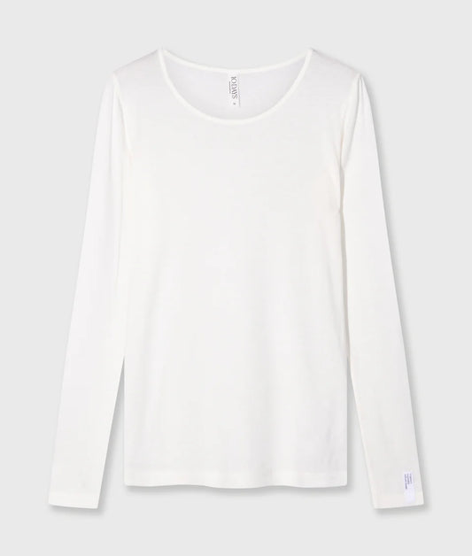 10DAYS AMSTERDAM Extra long Sleeve Tee Modal Ecru