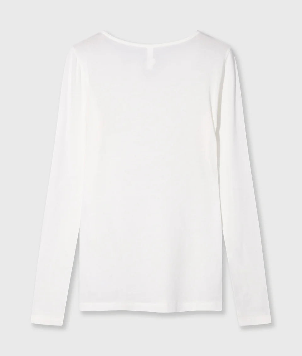 10DAYS AMSTERDAM Extra long Sleeve Tee Modal Ecru