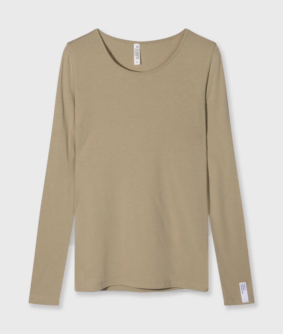 10DAYS AMSTERDAM Extra long Sleeve Tee Modal Earth