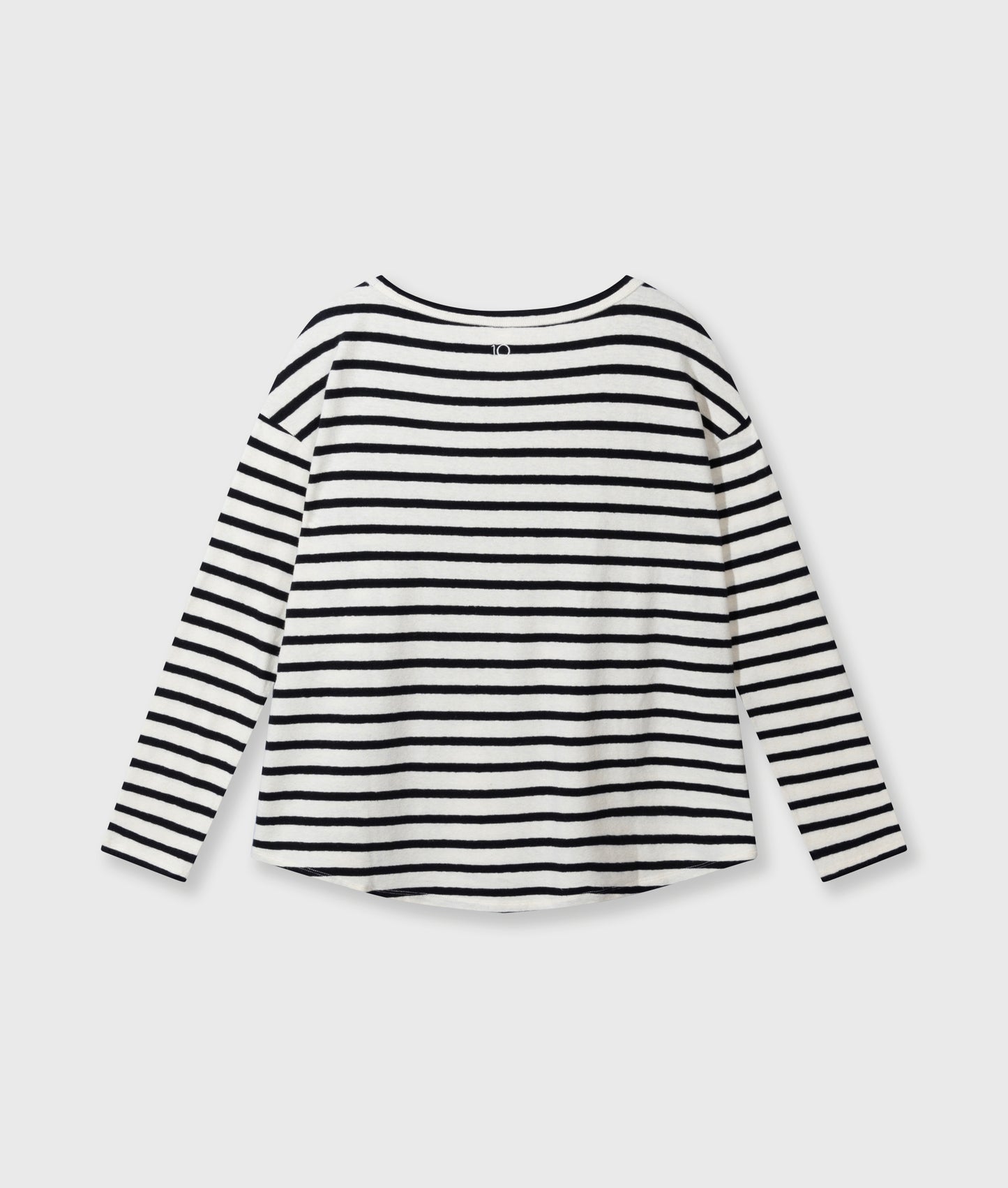 10 DAYS AMSTERDAM Longsleeve Tee Linen Stripes Ecru/Black
