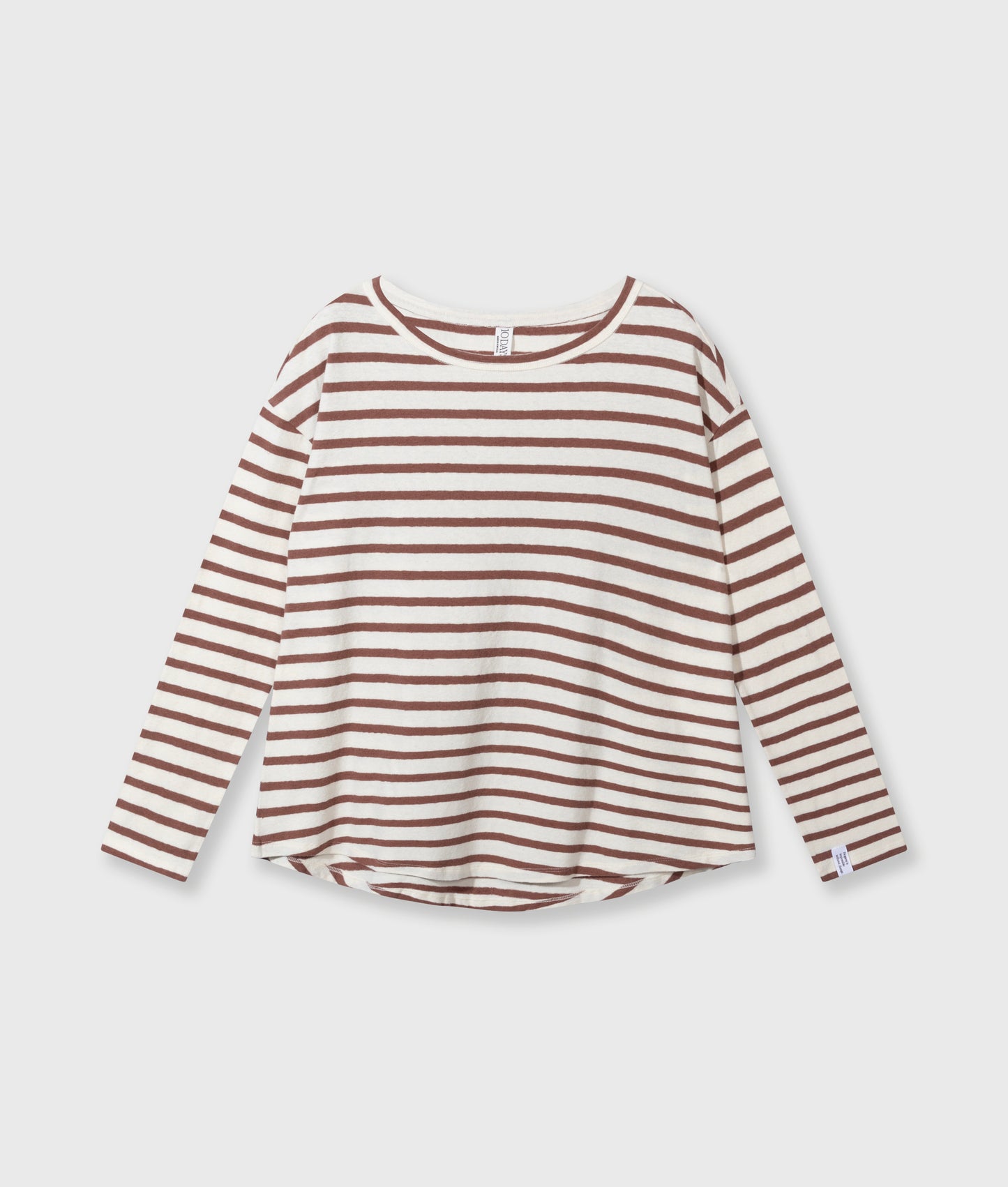 10 DAYS AMSTERDAM Longsleeve Tee Linen Stripes Ecru/Fudge