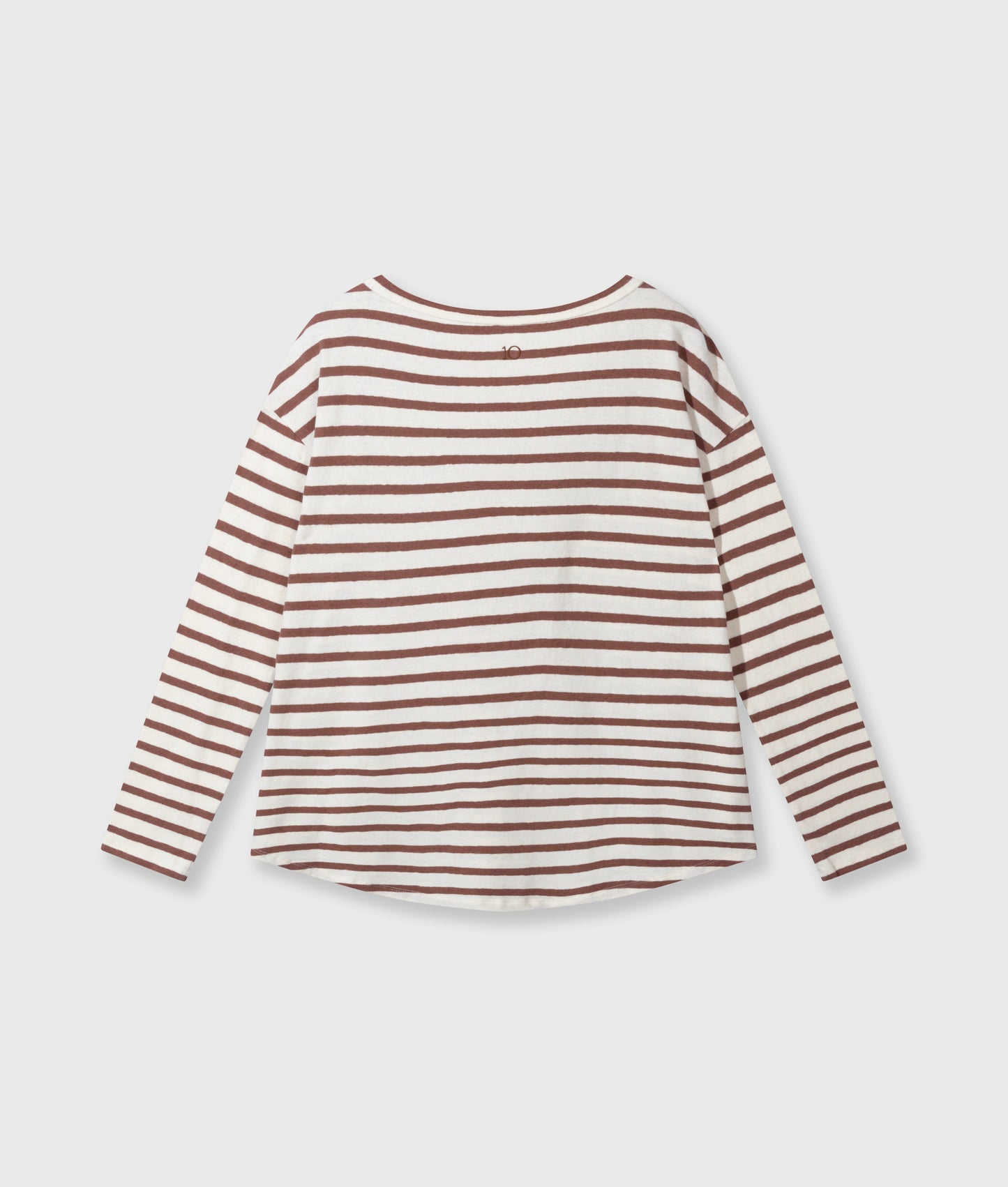 10 DAYS AMSTERDAM Longsleeve Tee Linen Stripes Ecru/Fudge