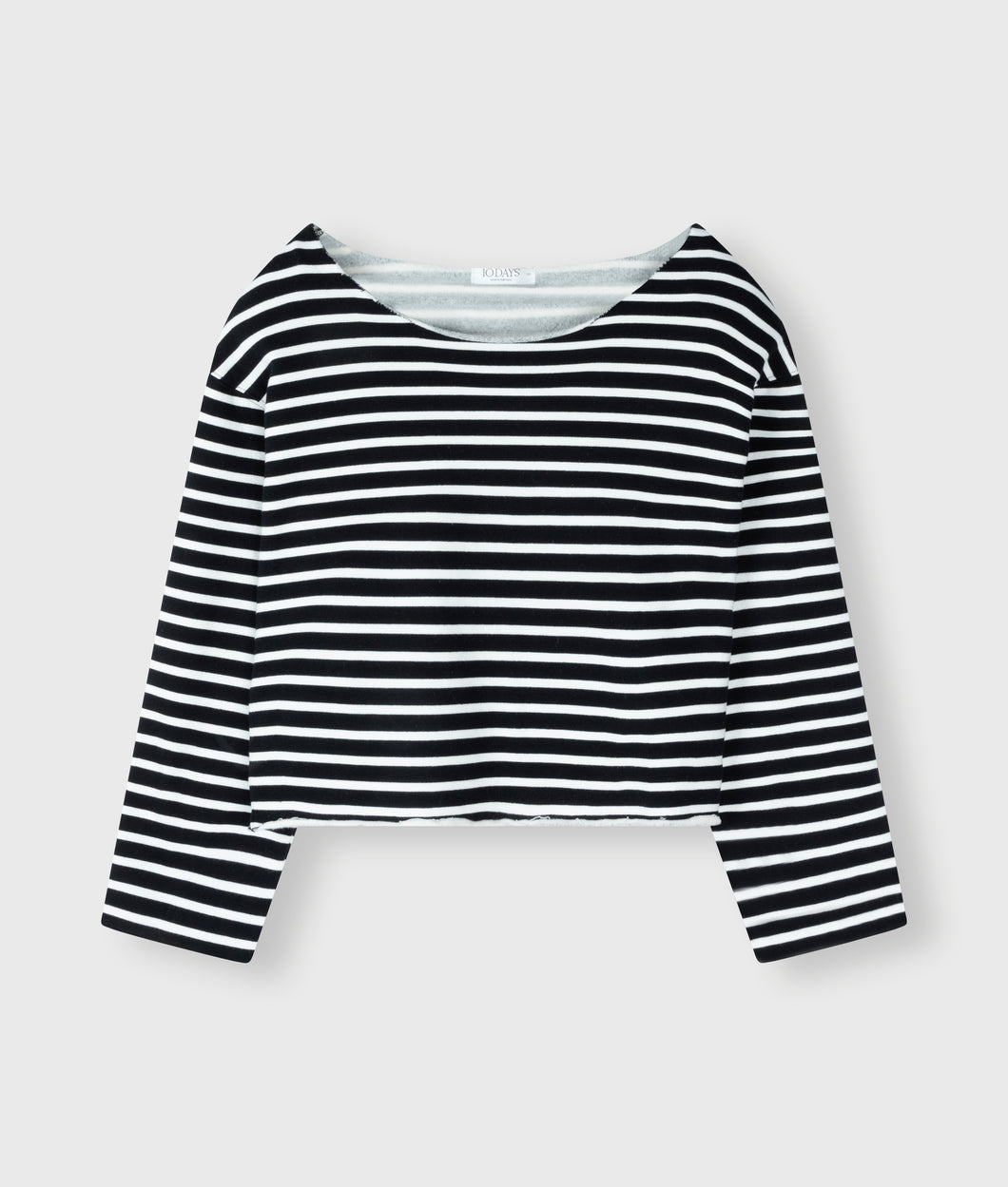 10DAYS AMSTERDAM Boat Neck Sweater Stripes Black/ Ecru