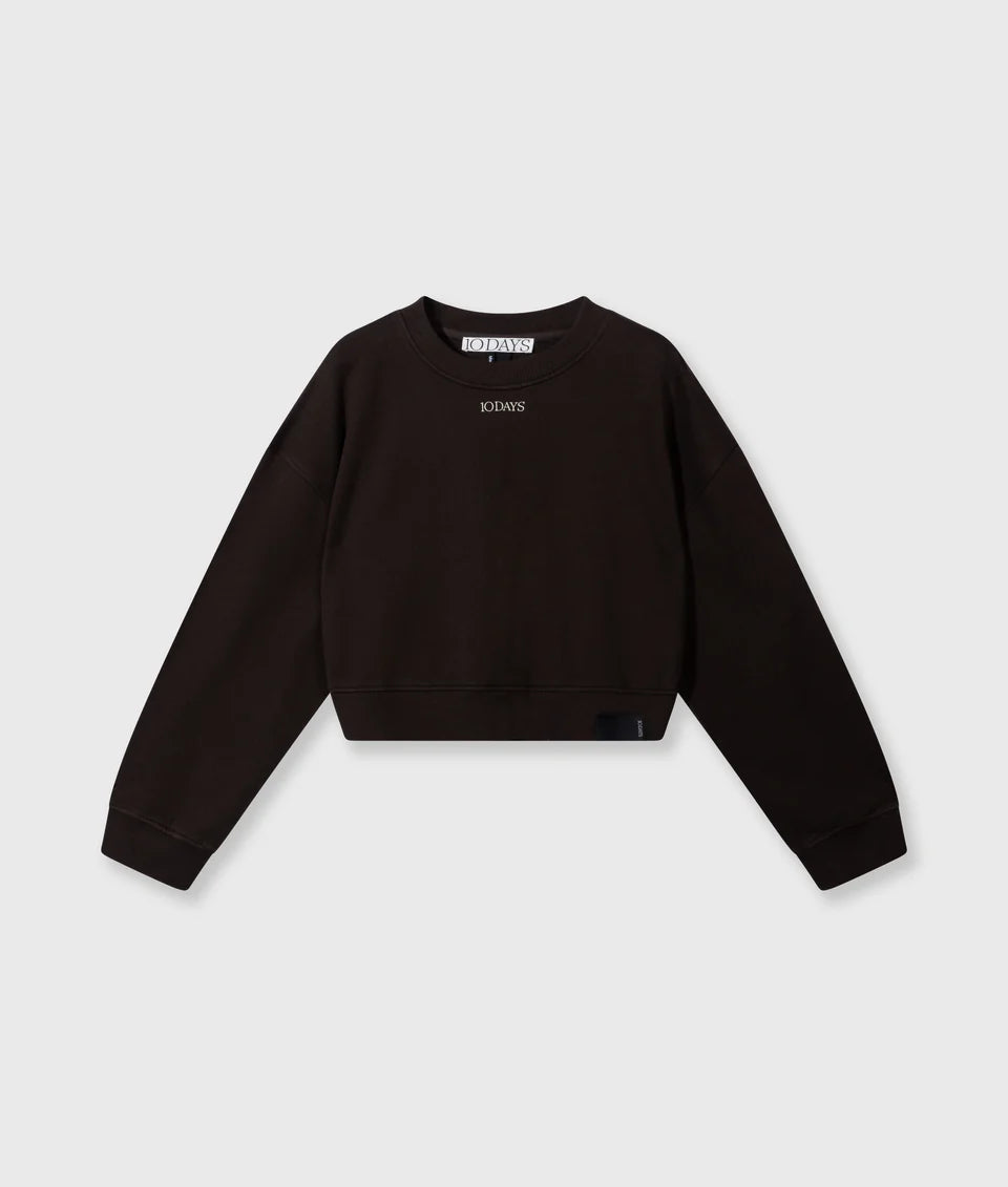 10DAYS AMSTERDAM Cropped Sweater Chocolate