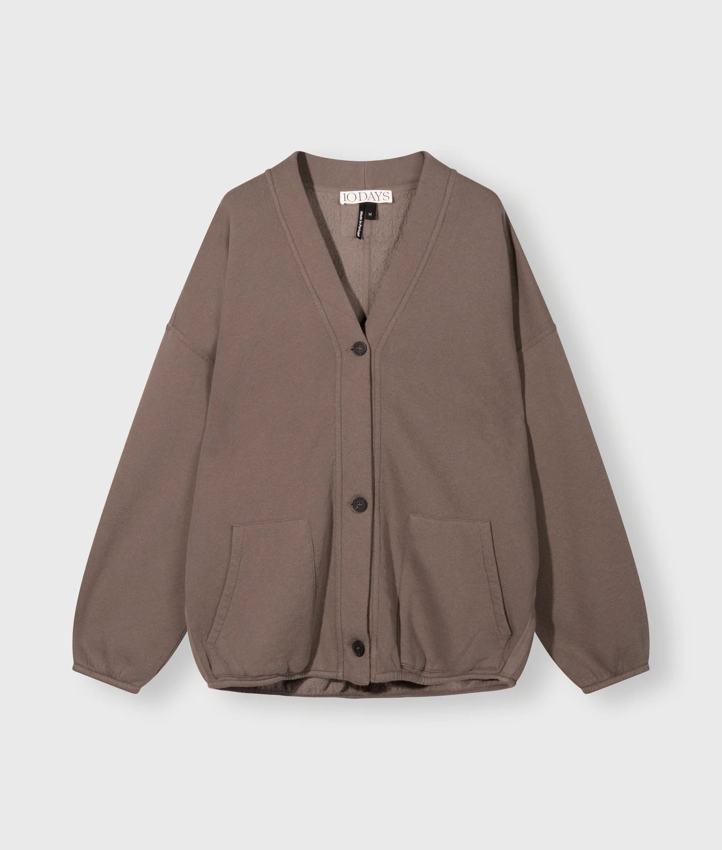 10DAYS AMSTERDAM Baseball Cardigan Fleece Moonrock