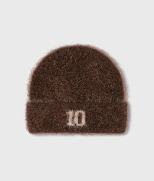 10DAYS AMSTERDAM Hairy Knit Beanie - Dark Truffle