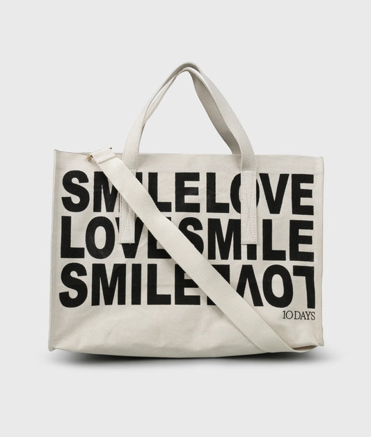 10DAYS AMSTERDAM Canvas Shopper Ecru