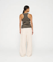 Lade das Bild in den Galerie-Viewer, 10 DAYS AMSTERDAM Tank Rib Top Stripes black/light Latte
