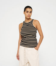 Lade das Bild in den Galerie-Viewer, 10 DAYS AMSTERDAM Tank Rib Top Stripes black/light Latte
